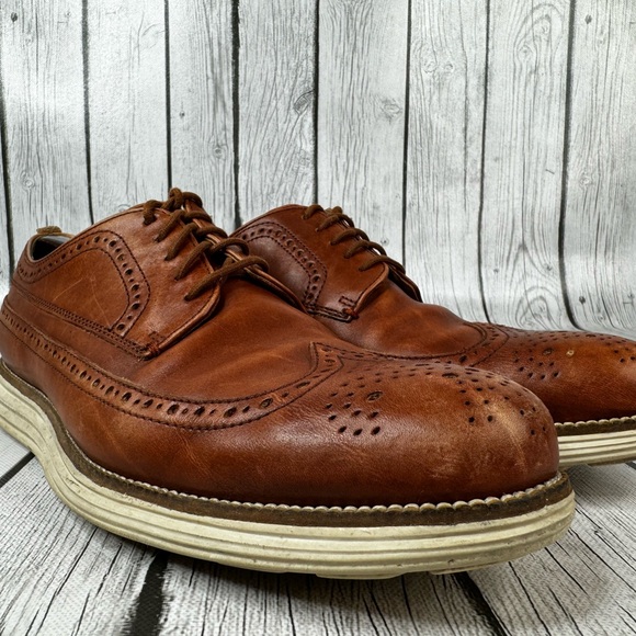 Cole Haan Zero Grand $160 Men's Wingtip Oxfords Dress Shoes Size 10 Brown C21133 - Picture 5 of 10